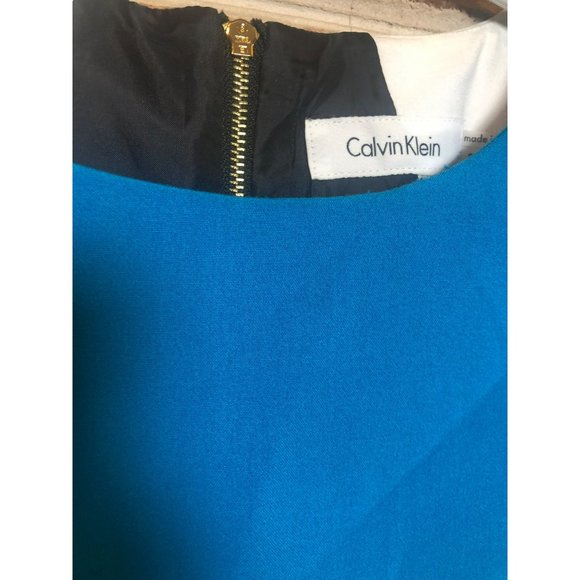 Calvin Klein Women's Back Zip Colorblock Sheath Dress Sz 8 - Picture 3 of 7